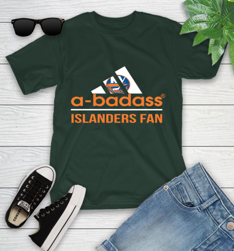 NHL A Badass New York Islanders Fan Adidas Hockey Sports Youth T-Shirt 5