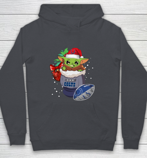 Indianapolis Colts Christmas Baby Yoda Star Wars Funny Happy NFL Youth Hoodie 7