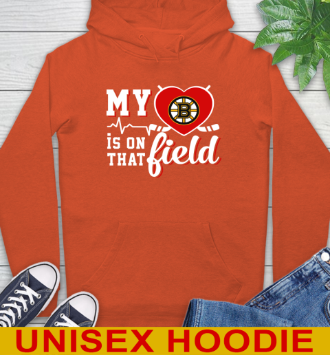 NHL My Heart Is On That Field Hockey Sports Boston Bruins Hoodie 4