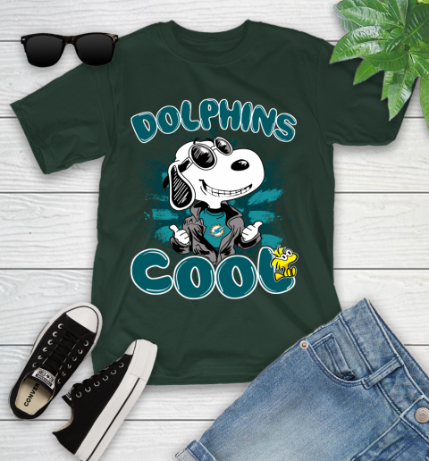 NFL Football Miami Dolphins Cool Snoopy Shirt Youth T-Shirt 4