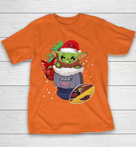 Arizona Cardinals Christmas Baby Yoda Star Wars Funny Happy NFL Youth T-Shirt 6