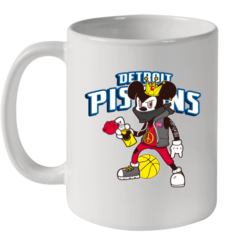 Detroit Pistons NBA Basketball Mickey Peace Sign Sports Ceramic Mug 11oz