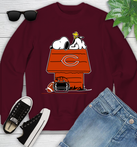 Chicago Bears NFL Football Snoopy Woodstock The Peanuts Movie Youth Sweatshirt 5
