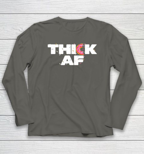 Thick AF Funny Donut Fitness Weightlifting Long Sleeve T-Shirt 4