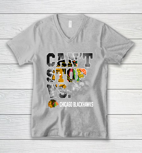 NHL Chicago Blackhawks Hockey Can't Stop Vs V-Neck T-Shirt 3