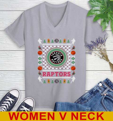 Toronto Raptors Merry Christmas NBA Basketball Loyal Fan Women's V-Neck T-Shirt 4