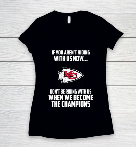 NFL Kansas City Chiefs Football We Become The Champions Women's V-Neck T-Shirt