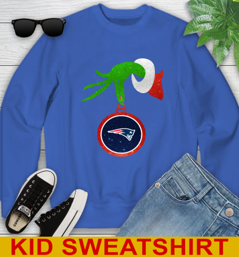 New England Patriots Grinch Merry Christmas NFL Football Youth Sweatshirt 7