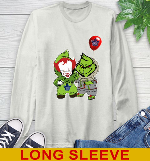 Toronto Maple Leafs Baby Pennywise Grinch Christmas NHL Hockey Long Sleeve T-Shirt 12