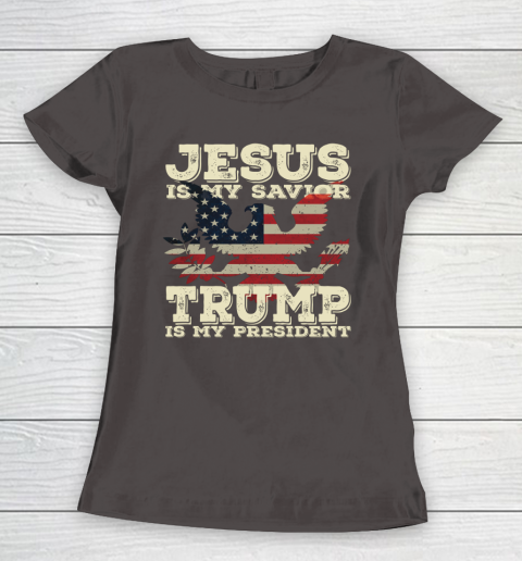 Jesus Is My Savior Trump Is My President Vintage American Women's T-Shirt 7
