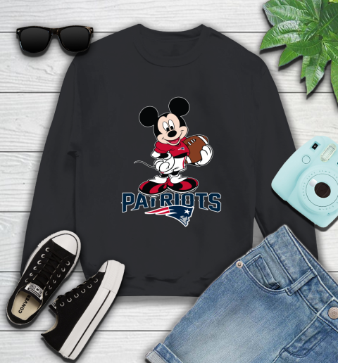 NFL Football New England Patriots Cheerful Mickey Mouse Shirt Sweatshirt