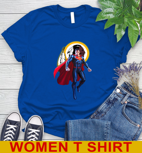 NFL Superman DC Sports Football Washington Redskins Women's T-Shirt 9