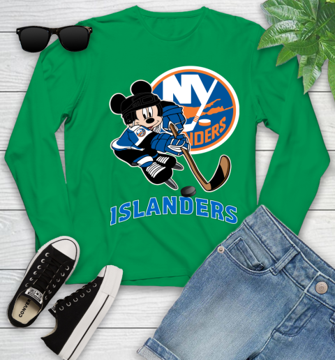 NHL New York Islanders Mickey Mouse Disney Hockey T Shirt Youth Long Sleeve 6