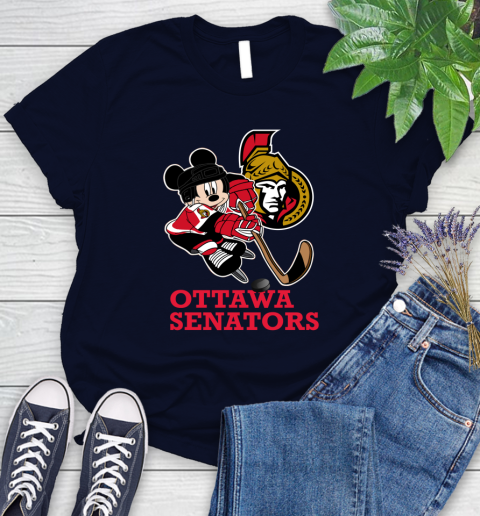 NHL Ottawa Senators Mickey Mouse Disney Hockey T Shirt Women's T-Shirt 3