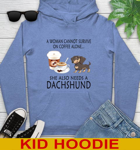 Women cannot survive on coffee alone she also need a DACHSHUND tshirt 120