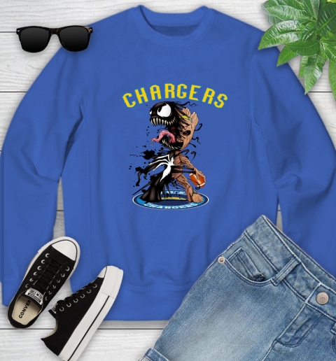 NFL San Diego Chargers Football Venom Groot Guardians Of The Galaxy Youth Sweatshirt 8