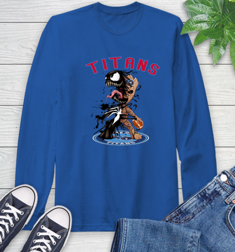 NFL Tennessee Titans Football Venom Groot Guardians Of The Galaxy Long Sleeve T-Shirt 9