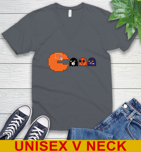 Cleveland Browns NFL Football Pac Man Champion V-Neck T-Shirt 5