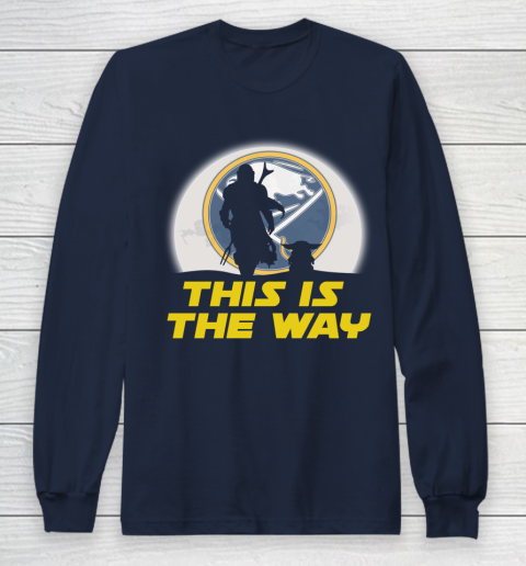 Buffalo Sabres NHL Ice Hockey Star Wars Yoda And Mandalorian This Is The Way Long Sleeve T-Shirt 2