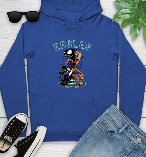 NFL Philadelphia Eagles Football Venom Groot Guardians Of The Galaxy Youth Hoodie 9