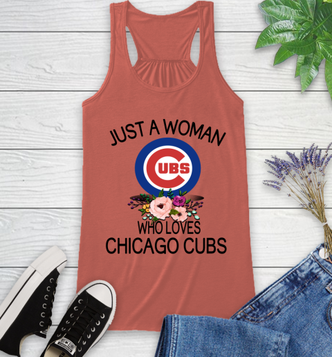 MLB Just A Woman Who Loves Chicago Cubs Baseball Sports Racerback Tank 2