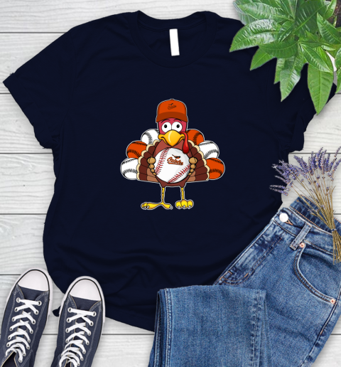 Baltimore Orioles Turkey thanksgiving Women's T-Shirt 3