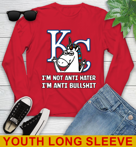 Los Angeles Angels MLB Baseball Unicorn I'm Not Anti Hater I'm Anti Bullshit (2) Youth Long Sleeve 11