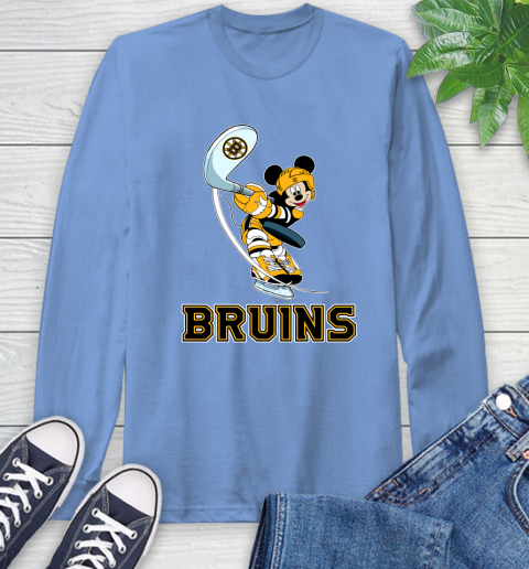 NHL Hockey Boston Bruins Cheerful Mickey Mouse Shirt Long Sleeve T-Shirt 12