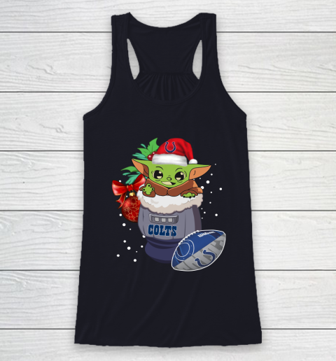 Indianapolis Colts Christmas Baby Yoda Star Wars Funny Happy NFL Racerback Tank 8