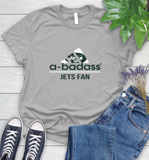 NFL A Badass New York Jets Fan Adidas Football Sports Women's T-Shirt 5