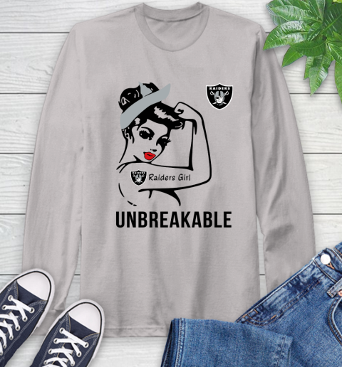NFL Oakland Raiders Girl Unbreakable Football Sports Long Sleeve T-Shirt 11