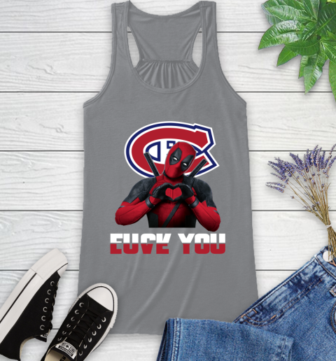NHL Montreal Canadiens Deadpool Love You Fuck You Hockey Sports Racerback Tank 4