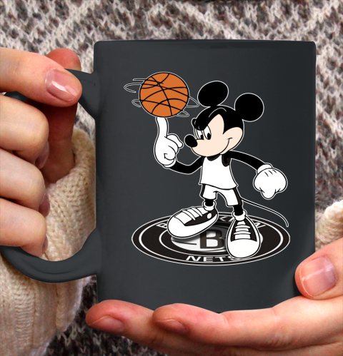 NBA Basketball Brooklyn Nets Cheerful Mickey Disney Shirt Ceramic Mug 11oz