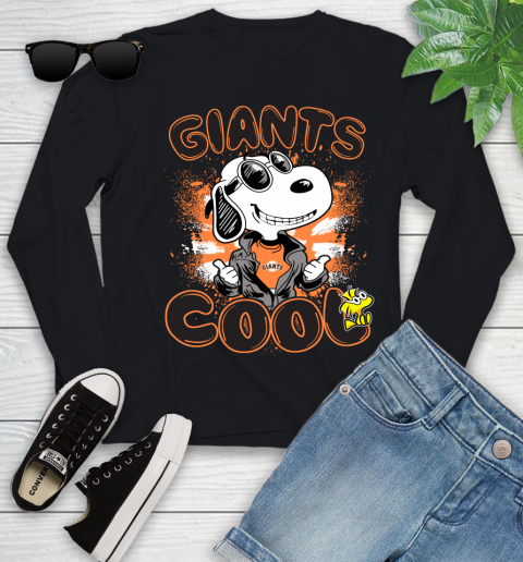 MLB Baseball San Francisco Giants Cool Snoopy Shirt Youth Long Sleeve