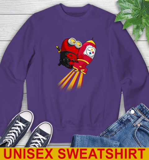 NFL Football Pittsburgh Steelers Deadpool Minion Marvel Shirt Sweatshirt 4