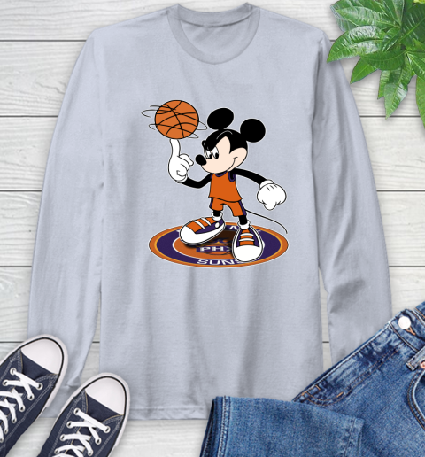 NBA Basketball Phoenix Suns Cheerful Mickey Disney Shirt Long Sleeve T-Shirt 6