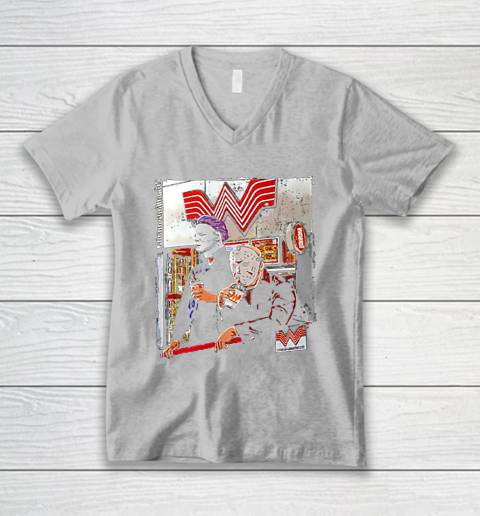 Michael Myers and Jason Voorhees drinking Whataburger V-Neck T-Shirt 3