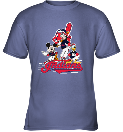 MLB Cleveland Indians Mickey Mouse Donald Duck Goofy Baseball T Shirt T  Shirt