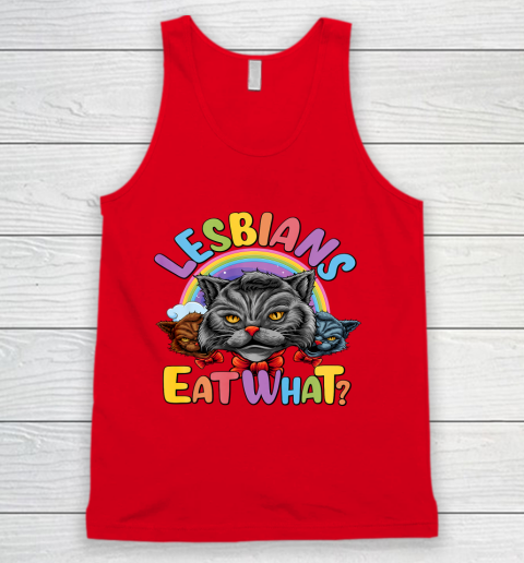 Lesbians Eat What Mug Pussy Cat Funny LGBT Pride Tank Top 5