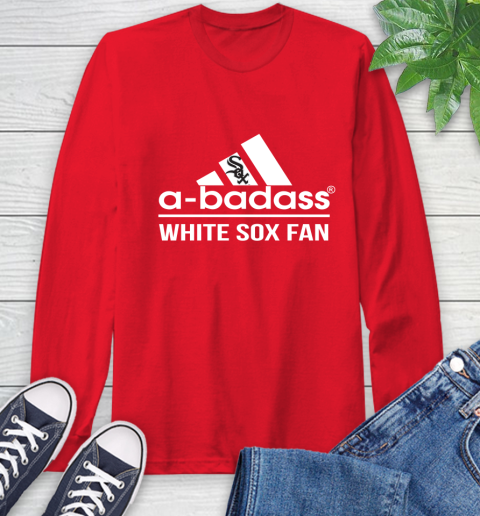 MLB A Badass Chicago White Sox Fan Adidas Baseball Sports Long Sleeve T-Shirt 11