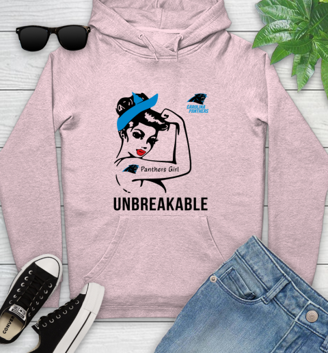 NFL Carolina Panthers Girl Unbreakable Football Sports Youth Hoodie 6