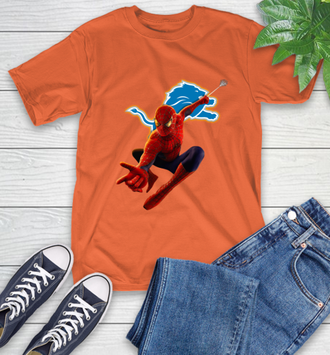 NFL Spider Man Avengers Endgame Football Detroit Lions T-Shirt 6 NFL Spider Man Avengers Endgame Football Detroit Lions T-Shirt - Image 6