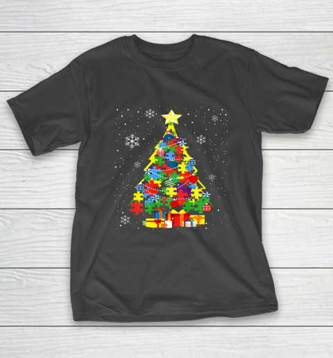 Autism Christmas Tree Gift For A Proud Autistic Person T-Shirt