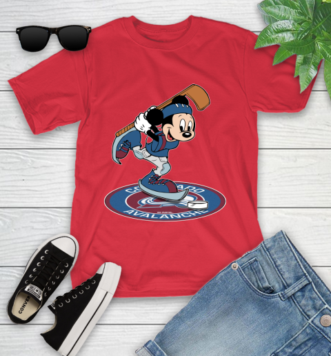 NHL Hockey Colorado Avalanche Cheerful Mickey Disney Shirt Youth T-Shirt 10