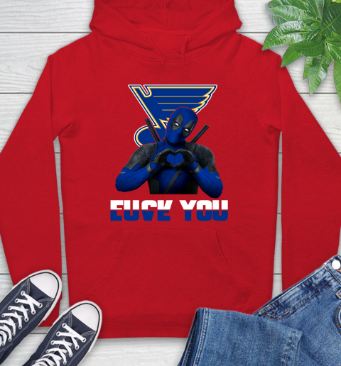 NHL St.Louis Blues Deadpool Love You Fuck You Hockey Sports Hoodie 10