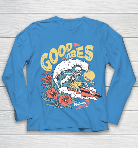 Good Vibes Skeleton Surfer Youth Long Sleeve 5