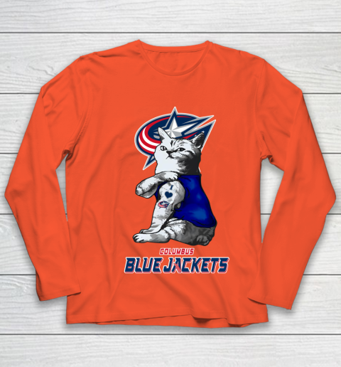 NHL My Cat Loves Columbus Blue Jackets Hockey Youth Long Sleeve 3