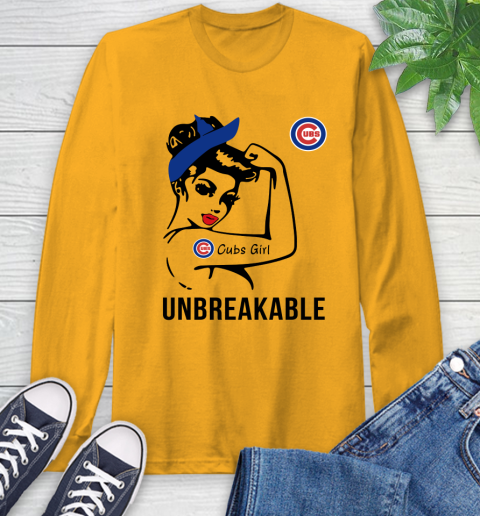 MLB Chicago Cubs Girl Unbreakable Baseball Sports Long Sleeve T-Shirt 2