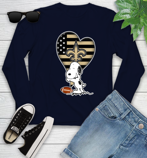 New Orleans Saints NFL Football The Peanuts Movie Adorable Snoopy Youth Long Sleeve 3