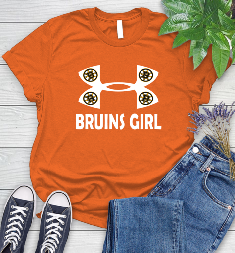 NHL Boston Bruins Girl Under Armour Hockey Sports Women's T-Shirt 3